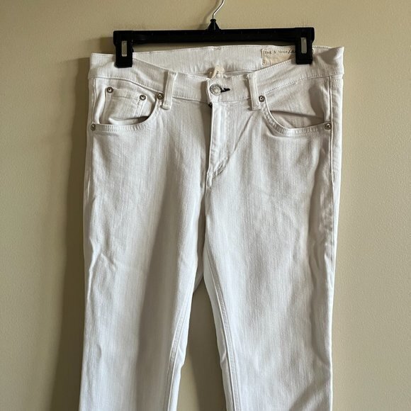 Rag & Bone The Skinny Jeans Womens Bright White Low Rise Denim Size 29 Pants - Picture 3 of 11